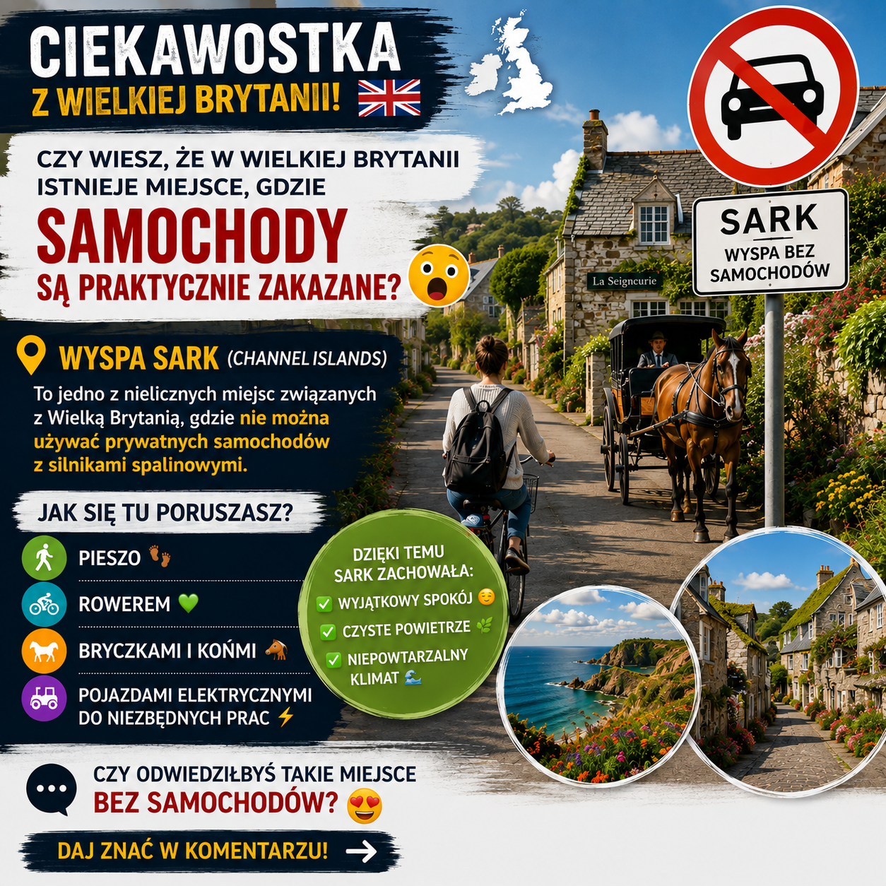 W tym miejscu związanym z Wielką Brytanią nie zobaczysz zwykłych samochodów. Turyści są zachwyceni!