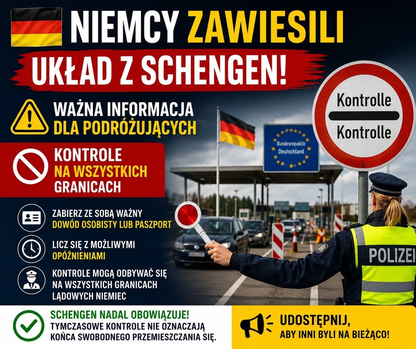 Niemcy wprowadzają kontrole na wszystkich granicach. Co to oznacza dla podróżujących?