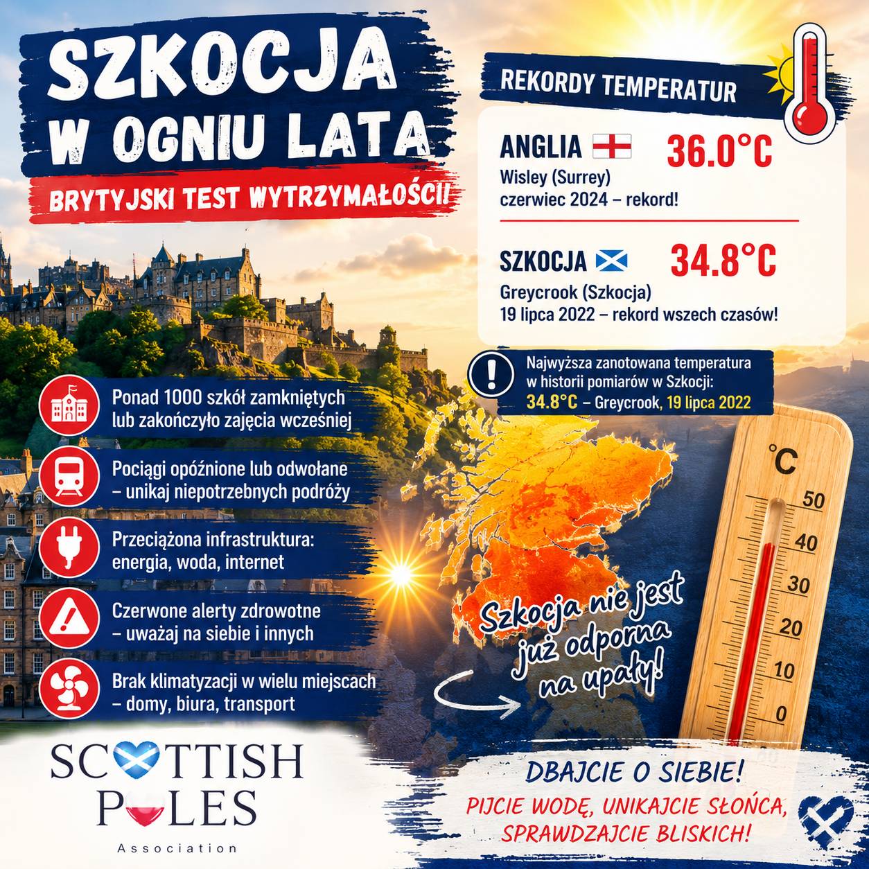 Szkocja w ogniu lata – rekordowe temperatury i brytyjski test wytrzymałości