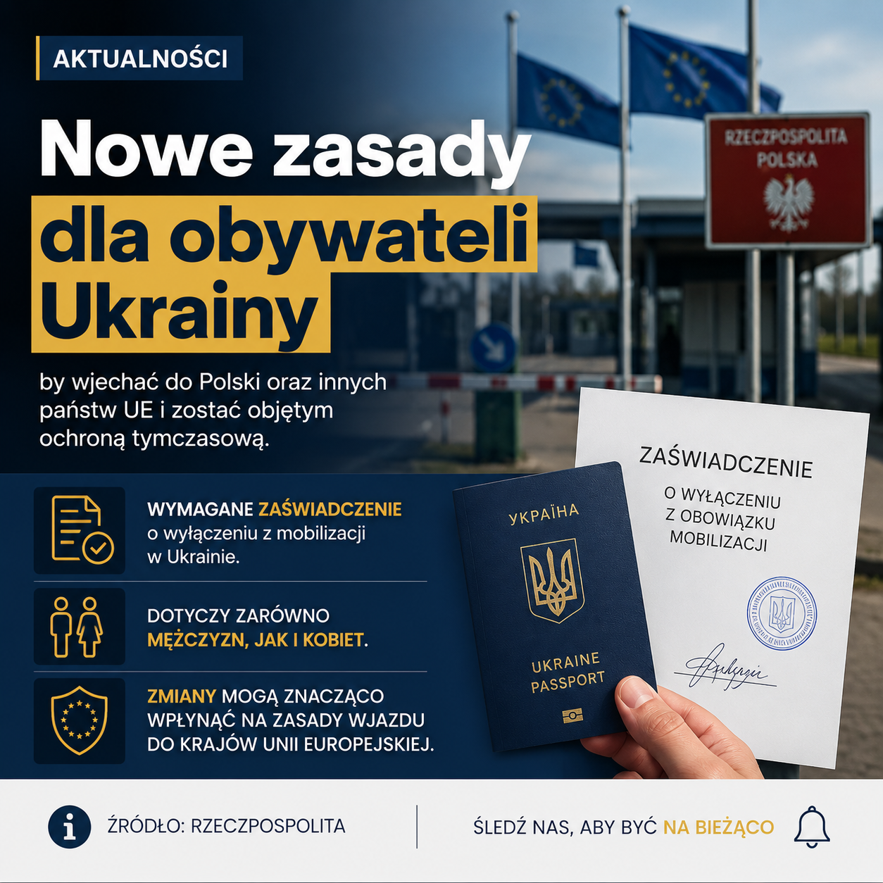 Nowe zasady dla obywateli Ukrainy przy wjeździe do UE? Media informują o możliwych zmianach dotyczących ochrony tymczasowej
